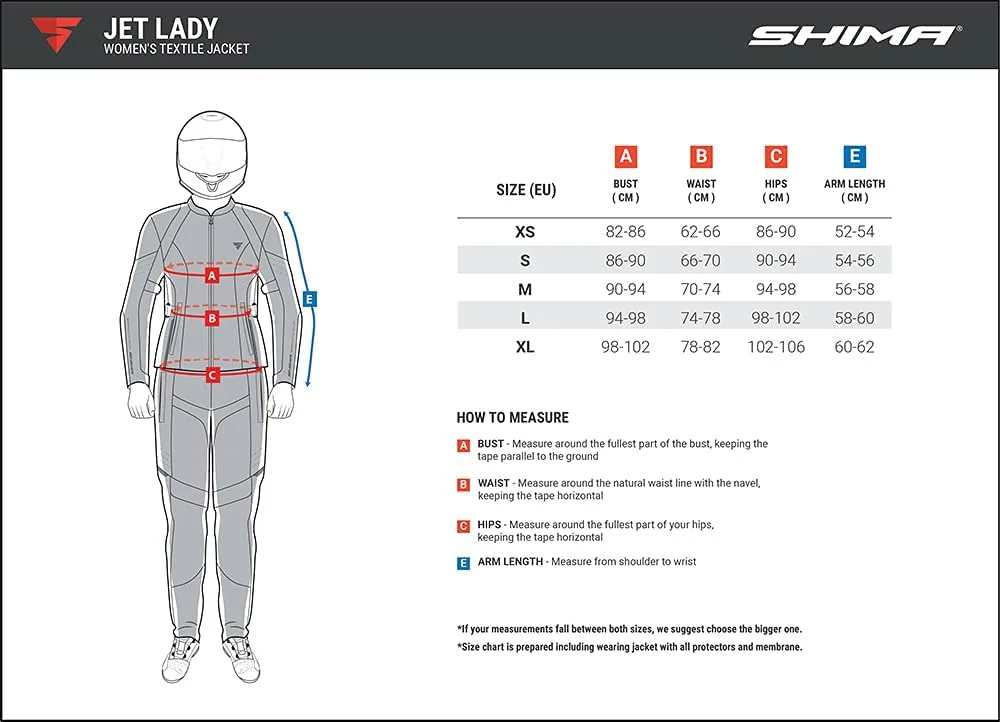 Shima JET Motorradjacke Damen und Herren